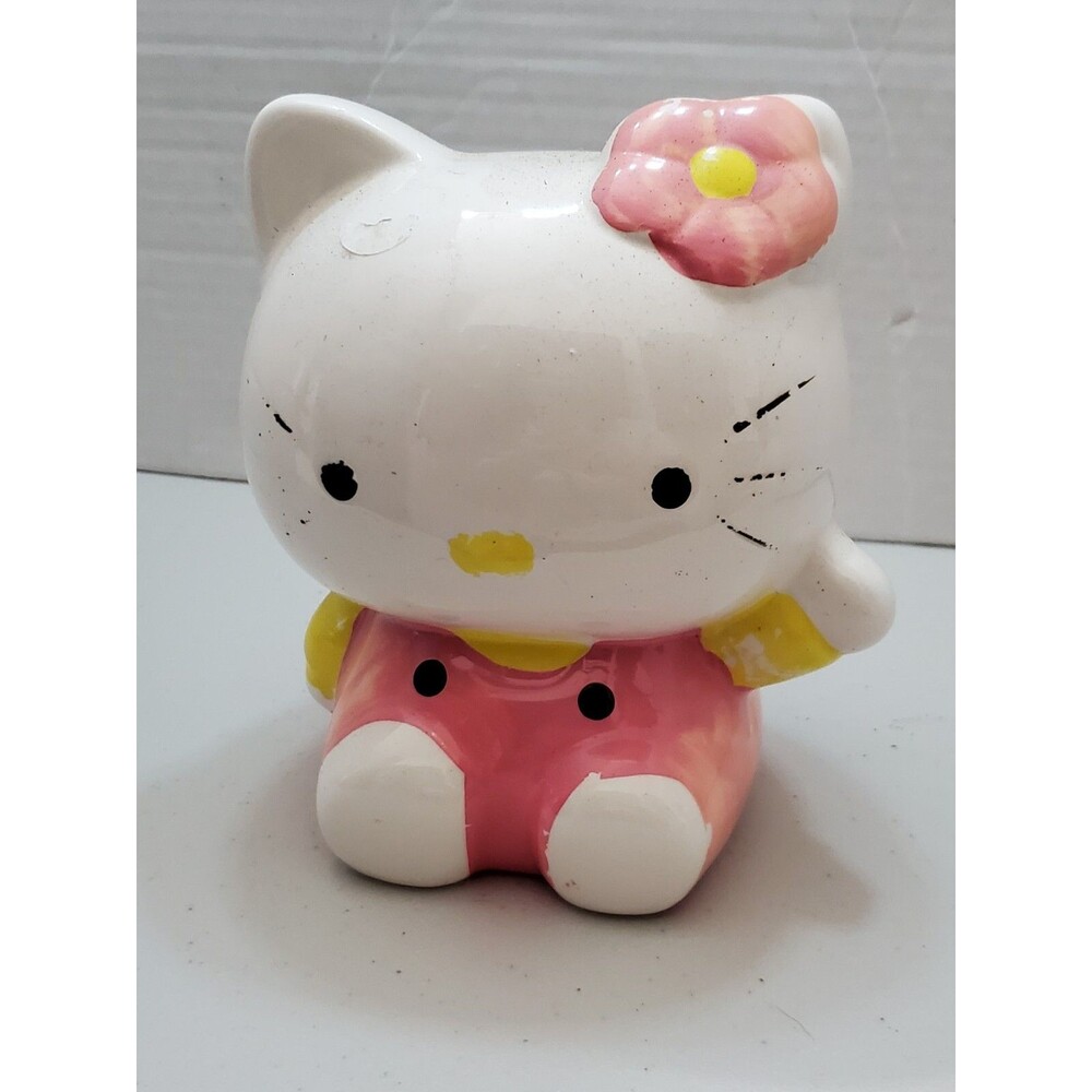 Vintage Hello Kitty Collectible Ceramic Piggy Coin Bank  6.5" Tall